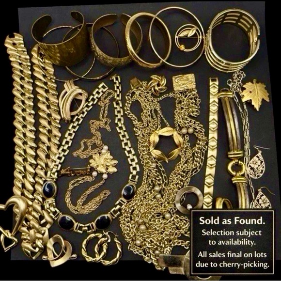 Discovery Lot • 1LB • Vtg Costume Bling • Gold/Silver • Pearls • Rhinestones - Picture 4 of 5